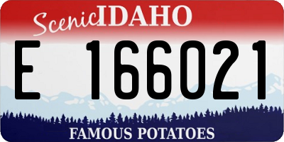 ID license plate E166021