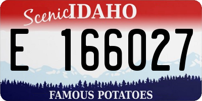 ID license plate E166027