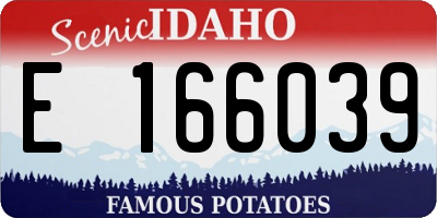 ID license plate E166039