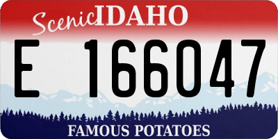 ID license plate E166047
