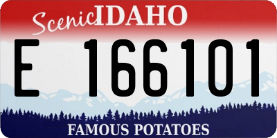ID license plate E166101