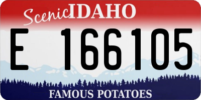 ID license plate E166105