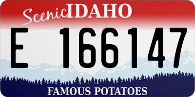 ID license plate E166147