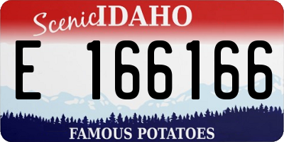ID license plate E166166