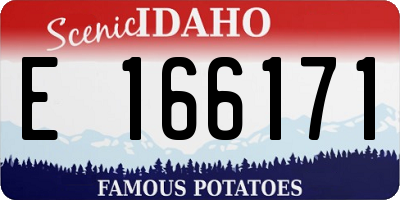 ID license plate E166171
