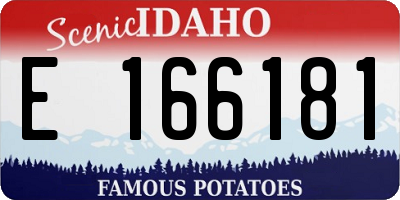 ID license plate E166181