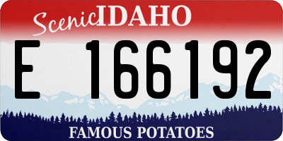 ID license plate E166192