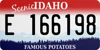 ID license plate E166198
