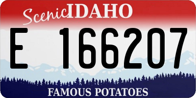 ID license plate E166207