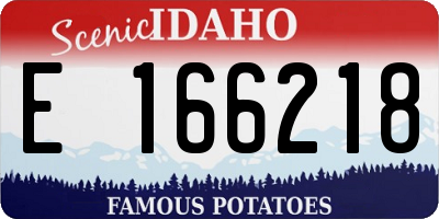 ID license plate E166218