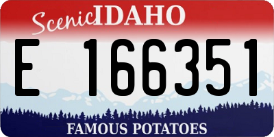 ID license plate E166351