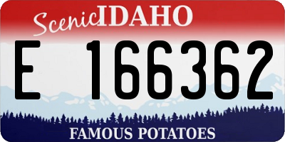 ID license plate E166362