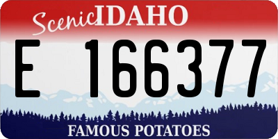 ID license plate E166377
