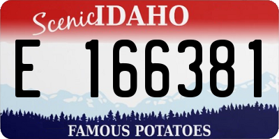 ID license plate E166381