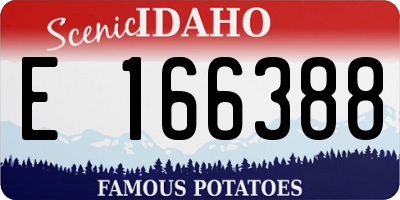 ID license plate E166388