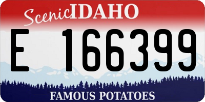 ID license plate E166399