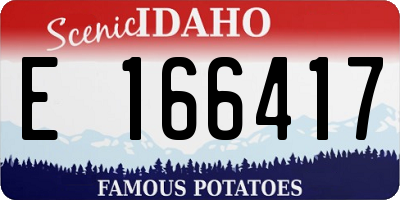 ID license plate E166417