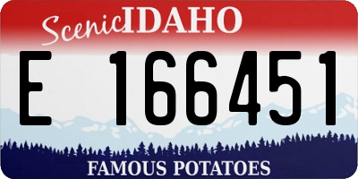 ID license plate E166451