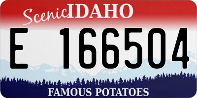 ID license plate E166504
