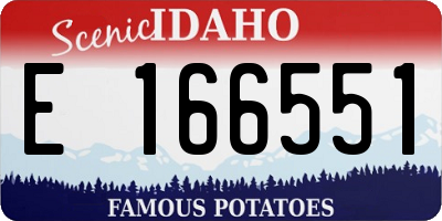 ID license plate E166551
