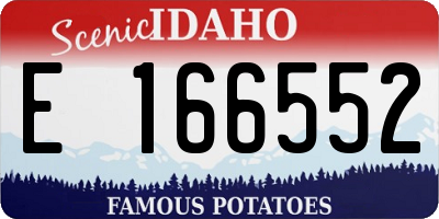 ID license plate E166552