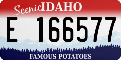 ID license plate E166577