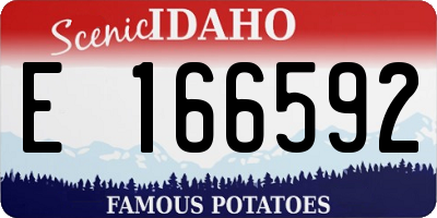 ID license plate E166592