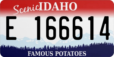 ID license plate E166614
