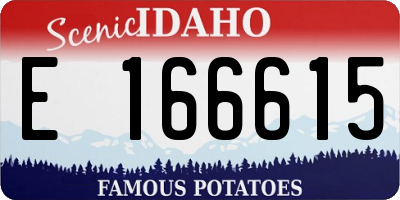 ID license plate E166615
