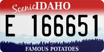 ID license plate E166651