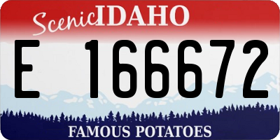 ID license plate E166672