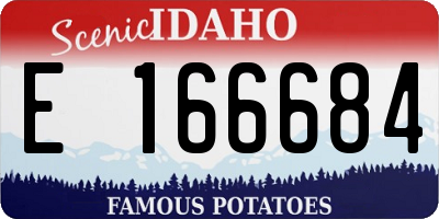 ID license plate E166684