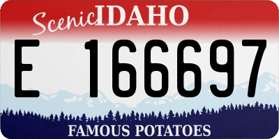 ID license plate E166697