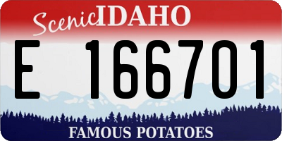 ID license plate E166701