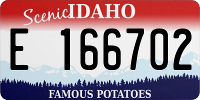 ID license plate E166702