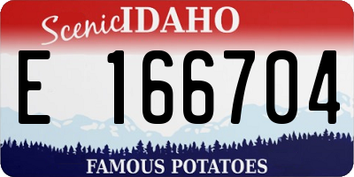 ID license plate E166704