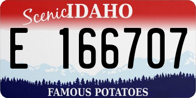 ID license plate E166707