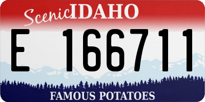 ID license plate E166711