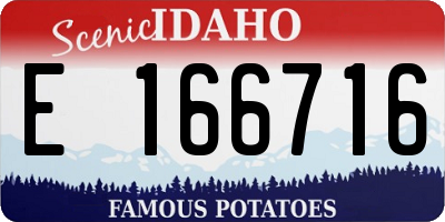 ID license plate E166716