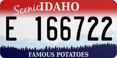 ID license plate E166722