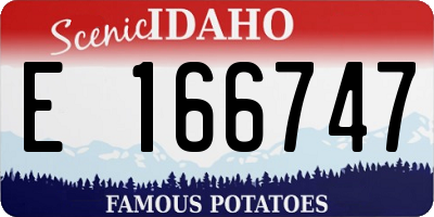 ID license plate E166747