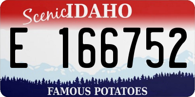 ID license plate E166752