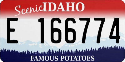 ID license plate E166774
