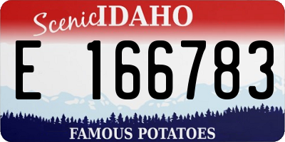 ID license plate E166783