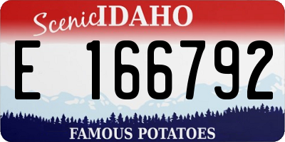 ID license plate E166792