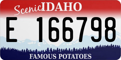 ID license plate E166798