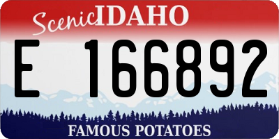 ID license plate E166892