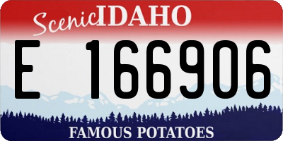 ID license plate E166906