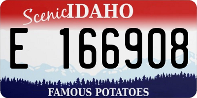 ID license plate E166908