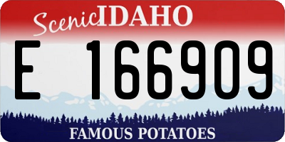 ID license plate E166909